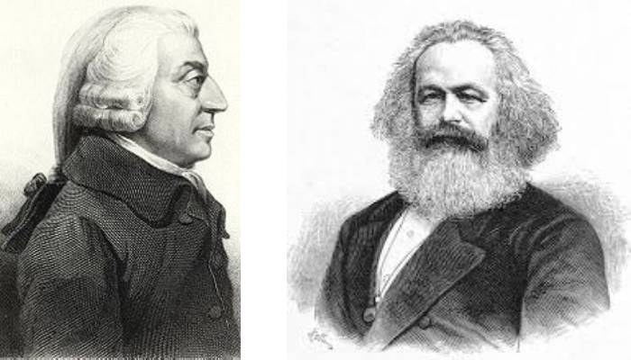 حاصل سه قرن اندیشه اقتصاددانان بزرگ (۱)-مقایسه آدام اسمیت و کارل مارکس